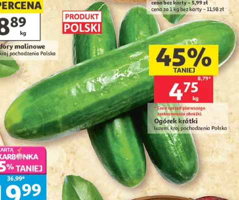 Ogórek krótki luzem polski promocja w Auchan