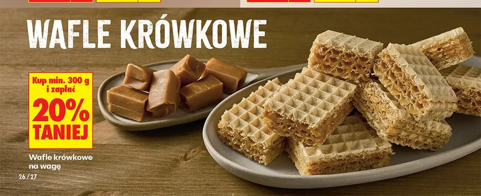 Wafle krówkowe na wagę promocja w Biedronka