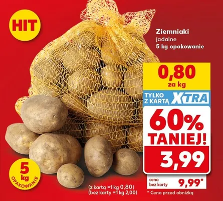 Ziemniaki jadalne 5kg opakowanie promocja w Kaufland