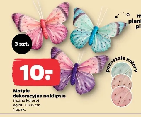 Motyle dekoracyjne na klipsie promocja w Netto