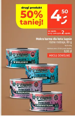 Mokra karma dla kota tuńczyk w bulionie Łapsie promocja w Dealz