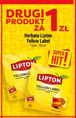 Herbata czarna ekspresowa Lipton Yellow Label promocja w POLOmarket