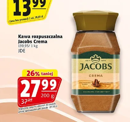 Kawa rozpuszczalna Jacobs Crema promocja w Prim Market