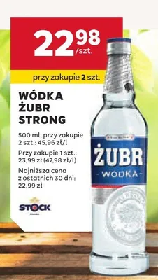 Wódka Żubr Strong promocja w Stokrotka