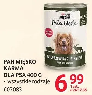 Karma dla psa Pan Mięsko Psia Uczta 400 g wszystkie rodzaje promocja w Selgros