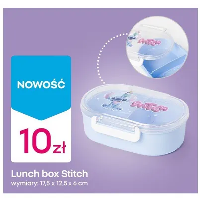 Lunch box Stitch 17,5x12,5x6cm promocja w Pepco