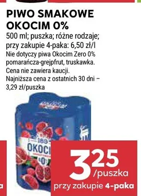 Piwo smakowe Okocim 0% promocja w Stokrotka