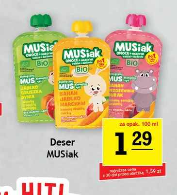 Deser MUSiak jabłko gruszka dynia promocja w Gram Market