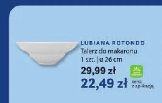 Talerz do makaronu Lubiana Rotondo ø 26 cm promocja w Stokrotka