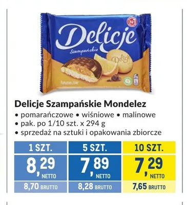 Delicje Szampańskie Mondelez wiśniowe promocja w Makro
