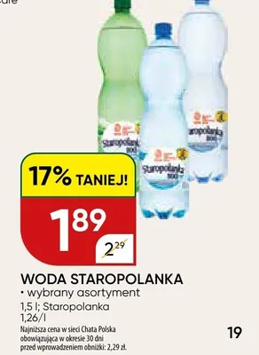 Woda STAROPOLANKA promocja w Chata Polska