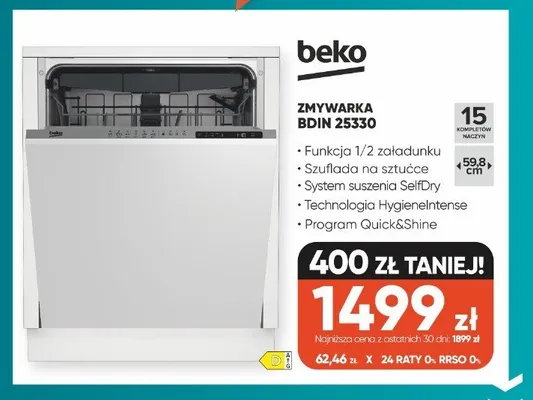 Zmywarka beko BDIN 25330 promocja w Max Elektro