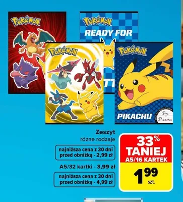 Zeszyt A5 32 kartki Pokémon promocja w Carrefour Market