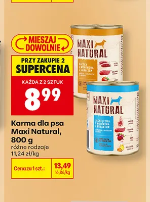 Karma dla psa Maxi Natural kaczka i wołowina z jabłkiem promocja w Biedronka