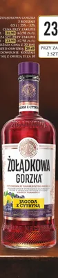 Likier Żołądkowa Gorzka Jagoda z Cytryną promocja w Dino