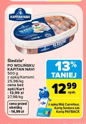 Śledzie po wolińsku Kapitan Navi promocja w Carrefour