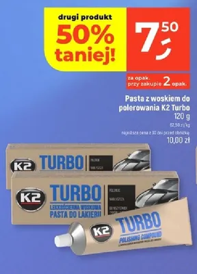 Pasta z woskiem do polerowania K2 Turbo promocja w Dealz