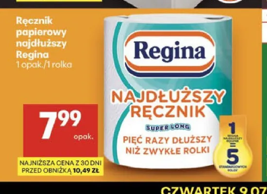 Ręcznik papierowy Regina Najdłuższy promocja w Delikatesy Centrum