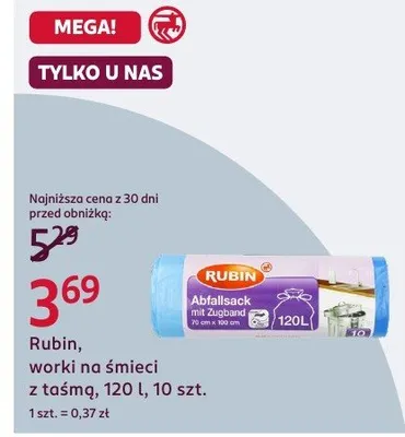 Worki na śmieci z taśmą promocja w Rossmann