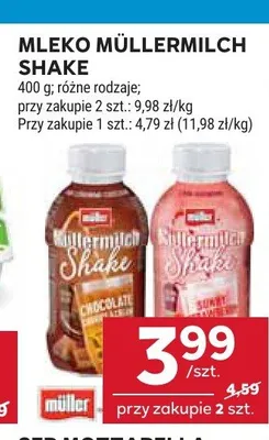 Mleko Müllermilch Shake Müller promocja w Stokrotka