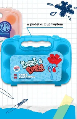 Farby plakatowe w kuferku Astra Luczek & Pimpek promocja w Lidl