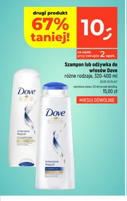 Odżywka do włosów Intensive Repair Dove promocja w Dealz