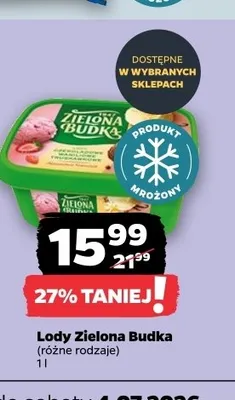 Lody czekoladowo-waniliowo-truskawkowe Zielona Budka promocja w Netto