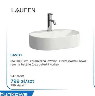 Umywalka ceramiczna owalna Laufen Savoy promocja w Blu Salony Łazienek