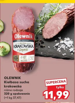 Kiełbasa sucha krakowska z szynki Olewnik promocja w Kaufland