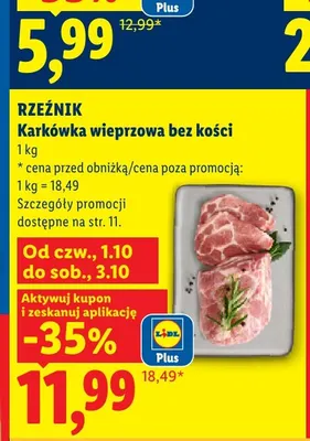 Karkówka wieprzowa bez kości Rzeźnik promocja w Lidl