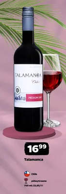 Wino czerwone półwytrawne Talamanca promocja w Netto