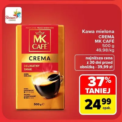 Kawa mielona MK Café Crema promocja w Carrefour