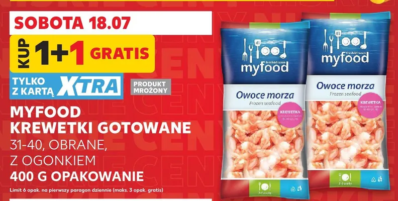 Krewetki gotowane Myfood obrane z ogonkiem promocja w Kaufland