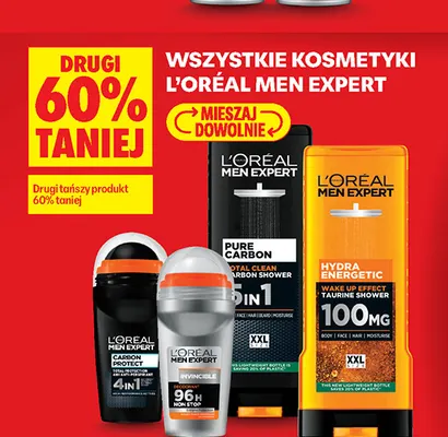 Dezodorant roll-on L'Oréal Men Expert Invincible 96H promocja w Biedronka