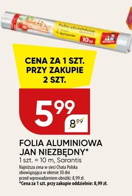 Folia aluminiowa Jan Niezbędny promocja w Chata Polska