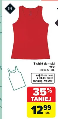 T-shirt damski Tex czerwony rozm. S-XL promocja w Carrefour