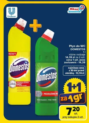 Płyn do WC Domestos Extended Power Citrus Fresh promocja w Carrefour Market