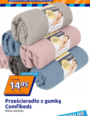 Prześcieradło z gumką Comfibeds 90x200 cm promocja w Action