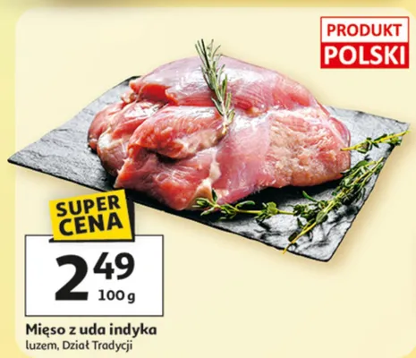 Mięso z uda indyka luzem promocja w Auchan