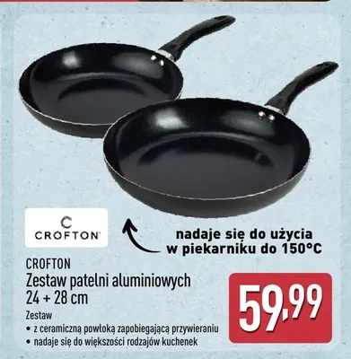 Zestaw patelni aluminiowych Crofton 2-pak 24 + 28 cm promocja w Aldi