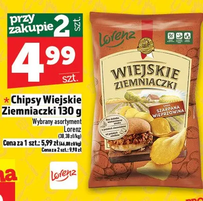 Chipsy Wiejskie Ziemniaczki Lorenz promocja w TOPAZ