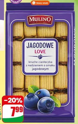 Ciastka z nadzieniem jagodowym Mulino promocja w Dino
