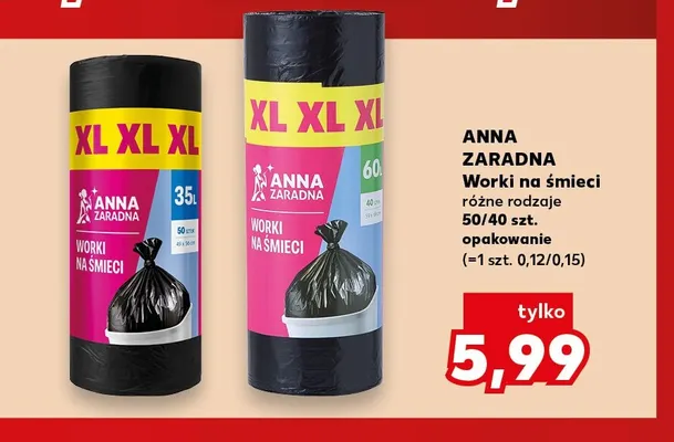 Worki na śmieci 60 l Anna Zaradna promocja w Kaufland