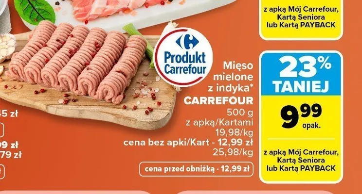 Miśo mielone z indyka Carrefour promocja w Carrefour Market