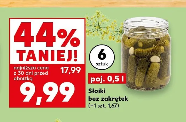 Słoiki bez zakrętek 6-pak 0,5 l promocja w Kaufland