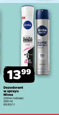 Dezodorant w sprayu Nivea Black & White Invisible Clear promocja w Netto