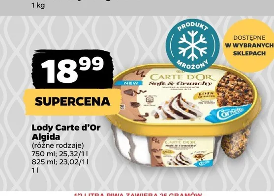 Lody Carte d'Or Algida promocja w Netto