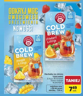 Herbata na zimno Teekanne Cold Brew 18-pak promocja w Carrefour