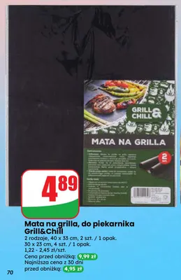 Mata na grilla do piekarnika 30x23 cm Grill & Chill promocja w Dino