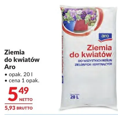 Ziemia do kwiatów Aro promocja w Makro
